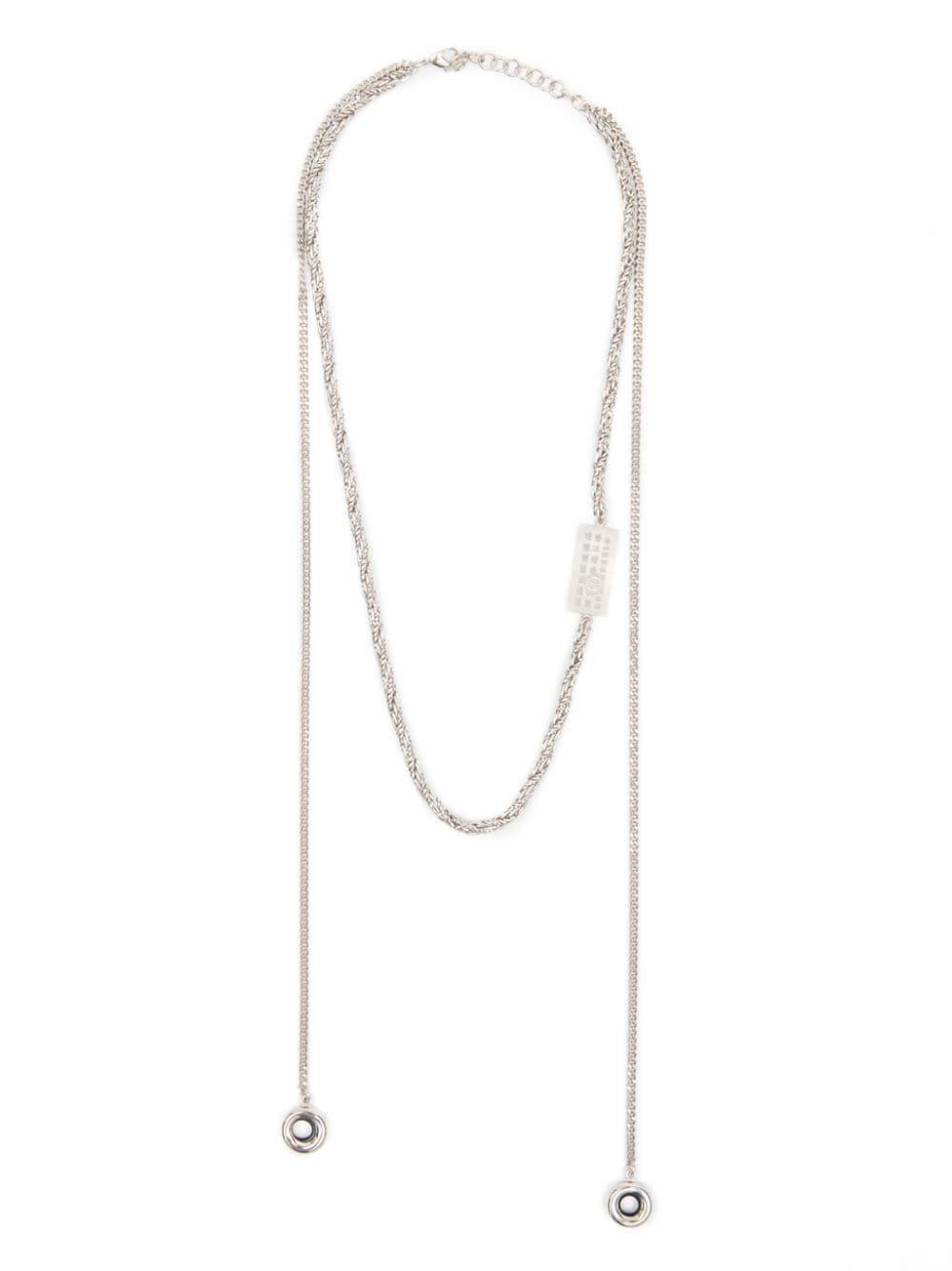 MM6 Maison Margiela Numbers-motif chain-link necklace - Silver von MM6 Maison Margiela