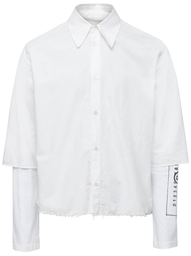 MM6 Maison Margiela Numbers-motif cotton shirt - White von MM6 Maison Margiela