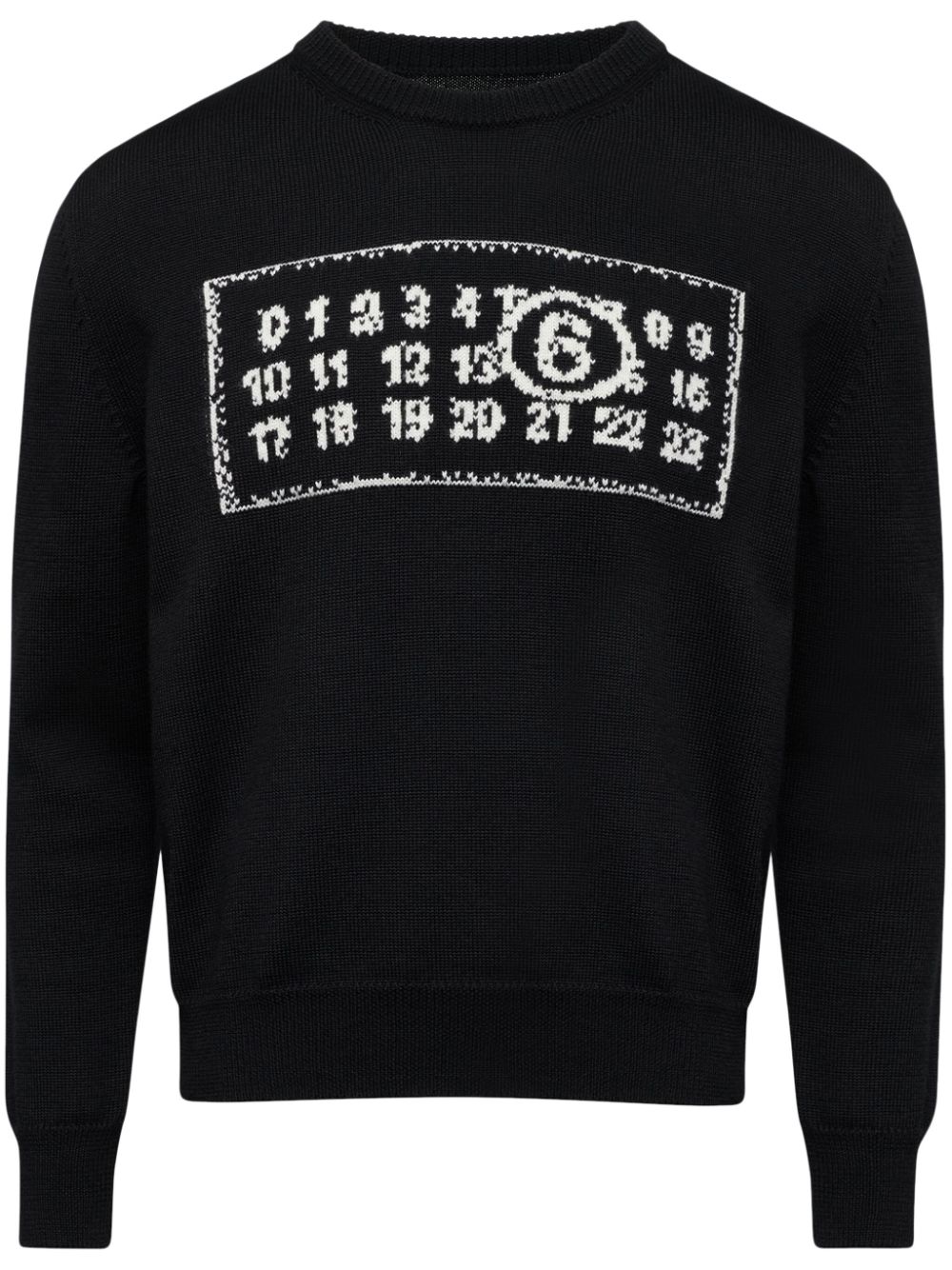 MM6 Maison Margiela Numbers-motif crew-neck jumper - Black von MM6 Maison Margiela