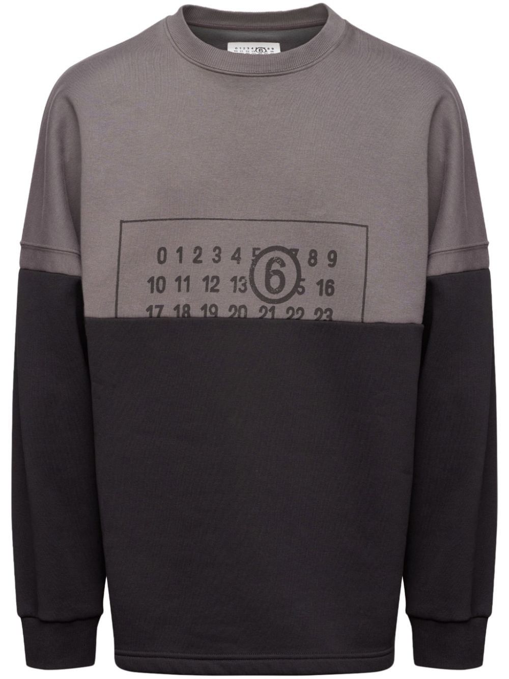 MM6 Maison Margiela Numbers-motif crew-neck sweatshirt - Black von MM6 Maison Margiela