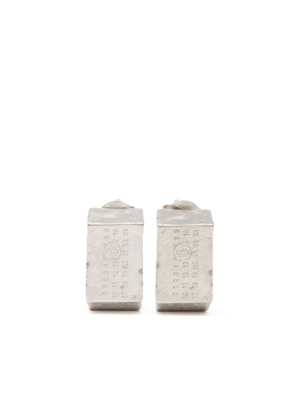 MM6 Maison Margiela Numbers-motif hoop earrings - Silver von MM6 Maison Margiela