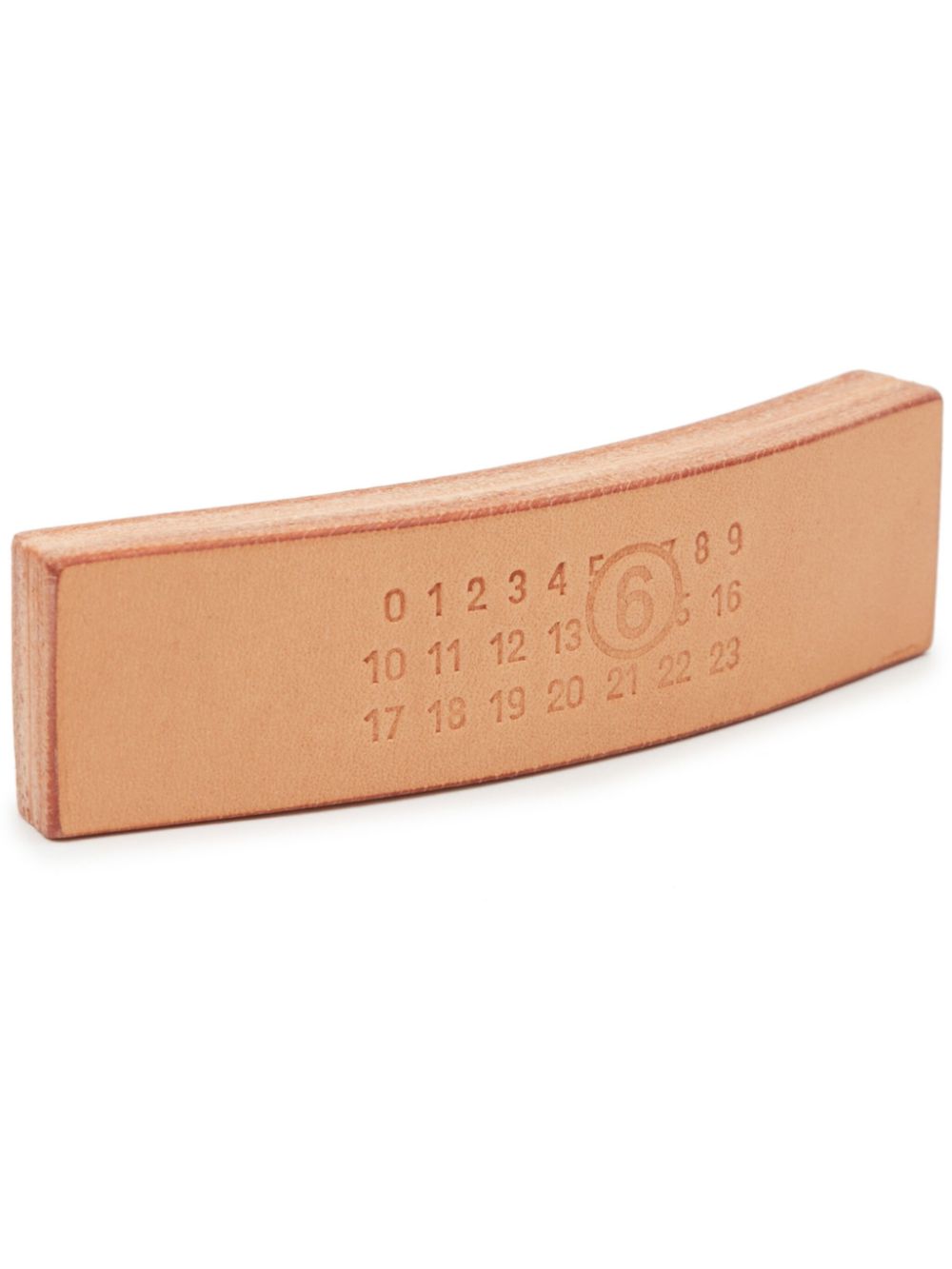 MM6 Maison Margiela Numbers-motif leather hair clip - Neutrals von MM6 Maison Margiela