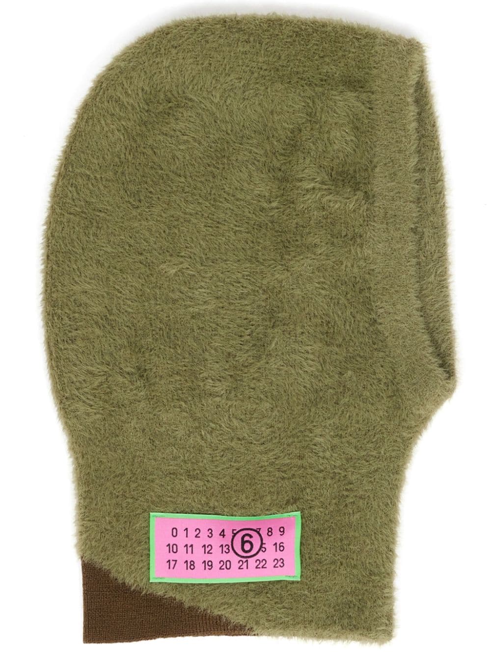 MM6 Maison Margiela Numbers-motif textured balaclava - Green von MM6 Maison Margiela