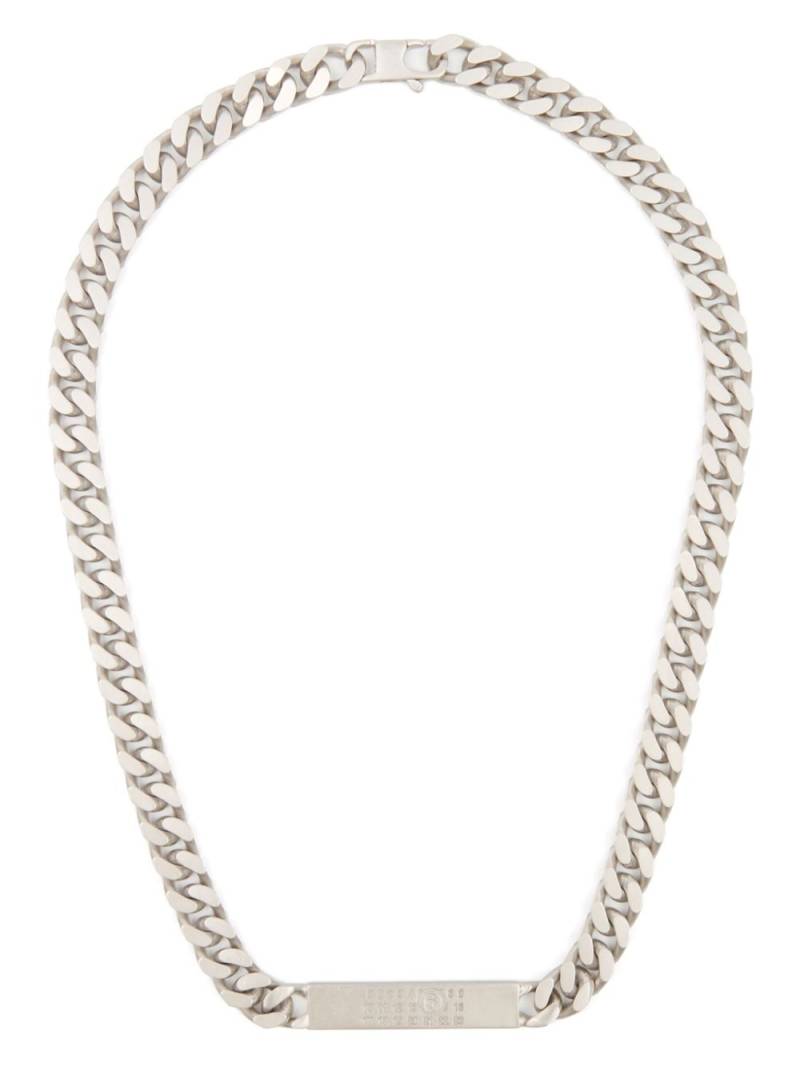 MM6 Maison Margiela Numbers-plaque chain necklace - Silver von MM6 Maison Margiela