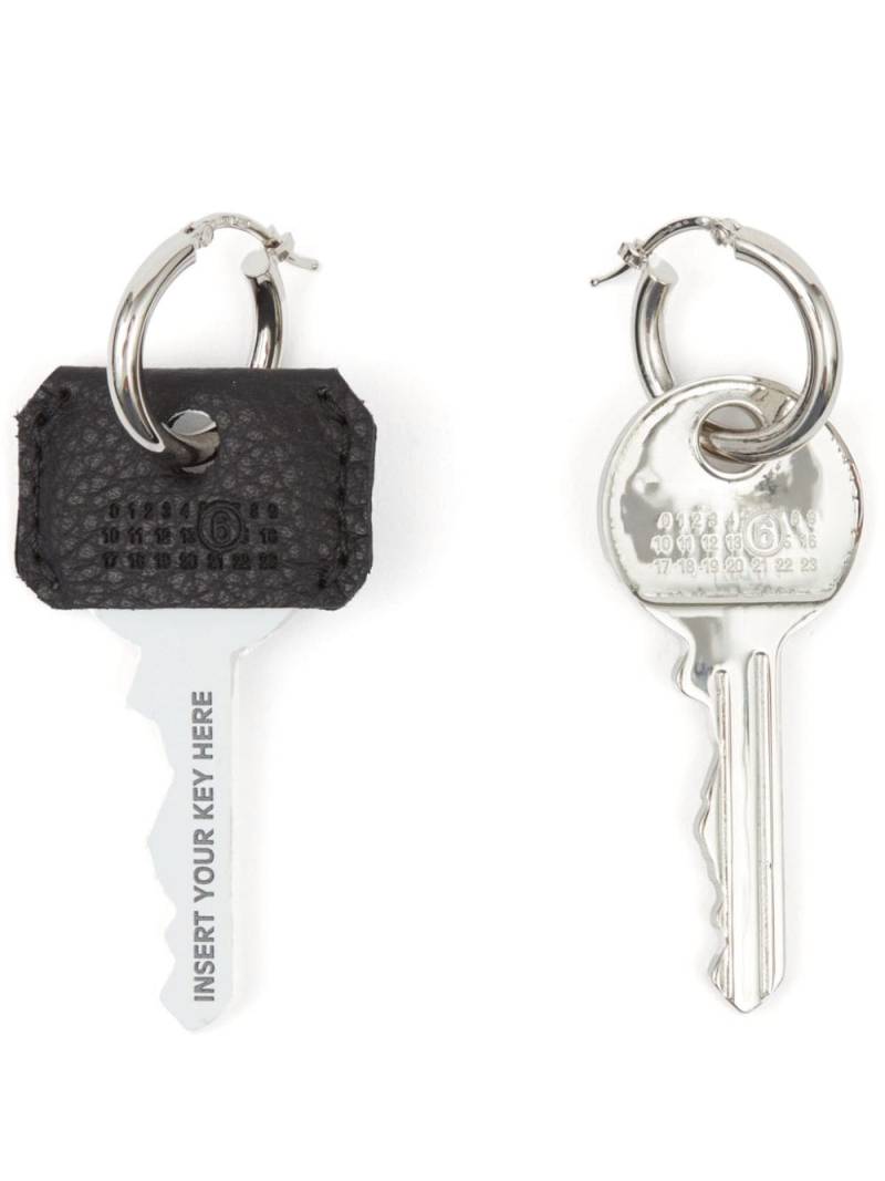 MM6 Maison Margiela Numeric Signature Key drop earrings - Silver von MM6 Maison Margiela