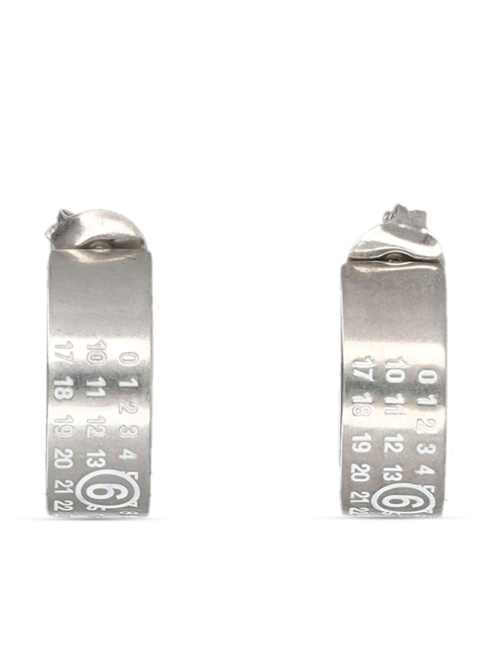 MM6 Maison Margiela Numeric Signature hoop earrings - Silver von MM6 Maison Margiela