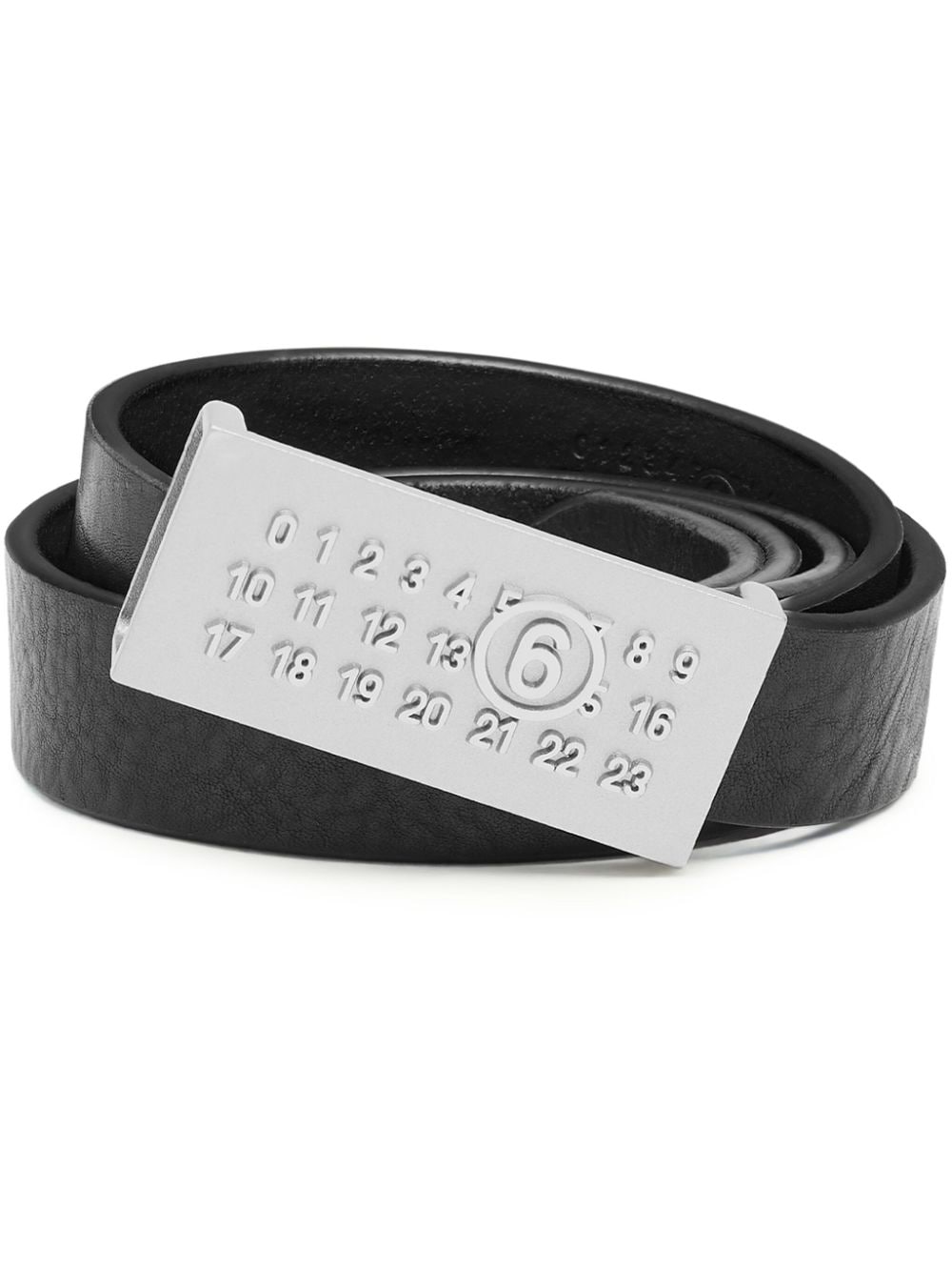 MM6 Maison Margiela Numeric Signature leather belt - Black von MM6 Maison Margiela