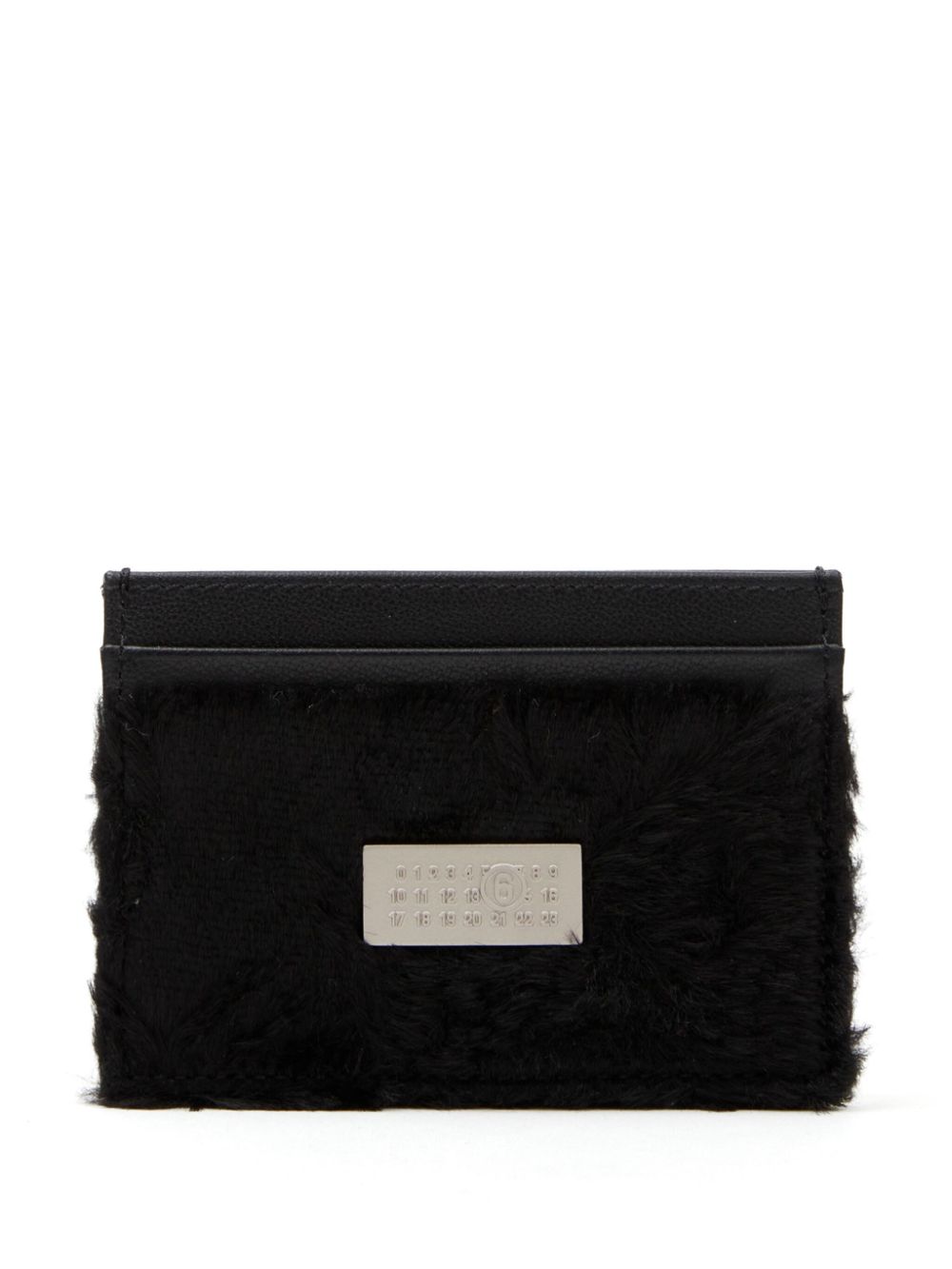 MM6 Maison Margiela Numeric brushed-effect cardholder - Black von MM6 Maison Margiela