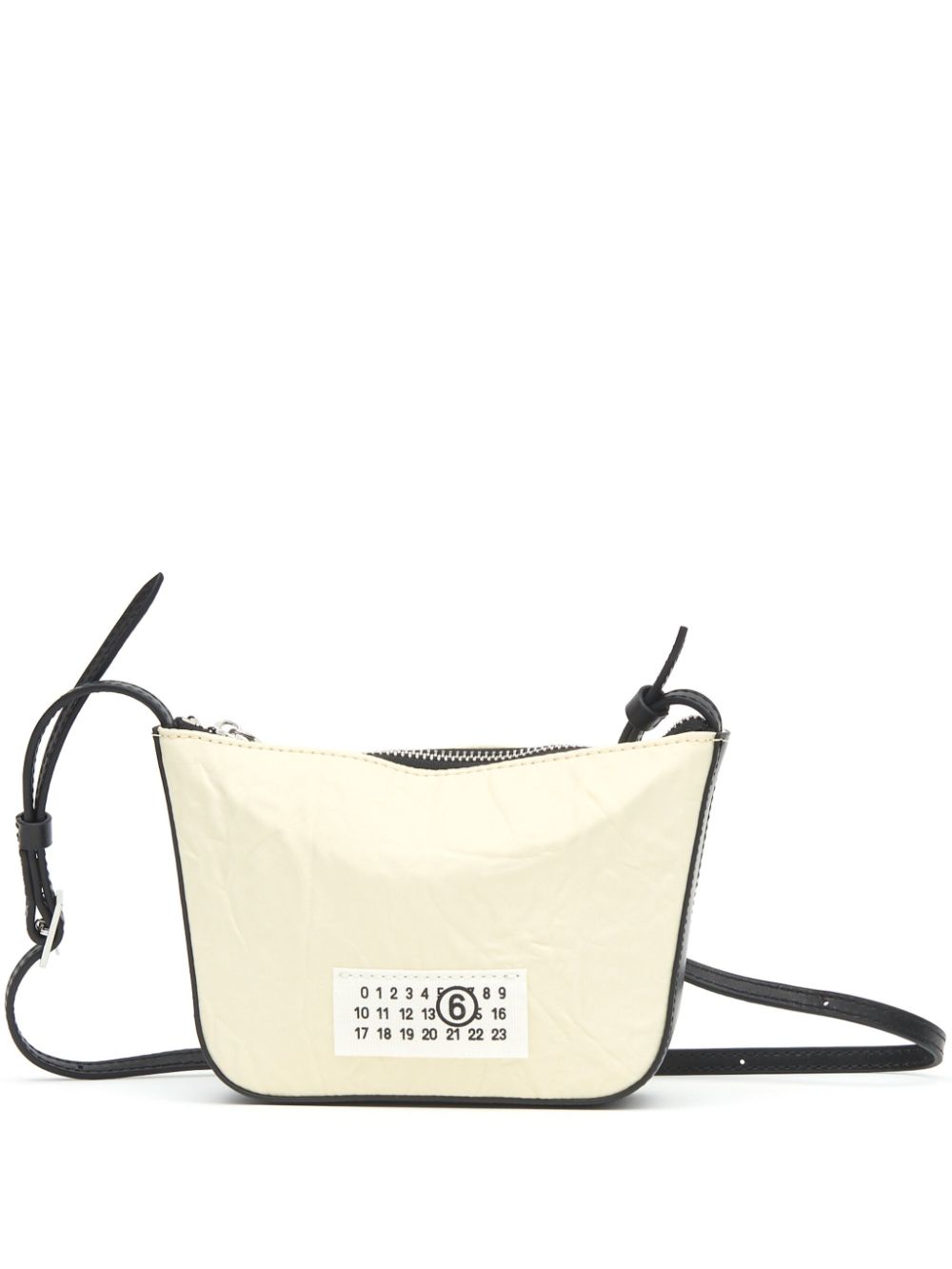 MM6 Maison Margiela Numeric crinkled mini bag - Neutrals von MM6 Maison Margiela