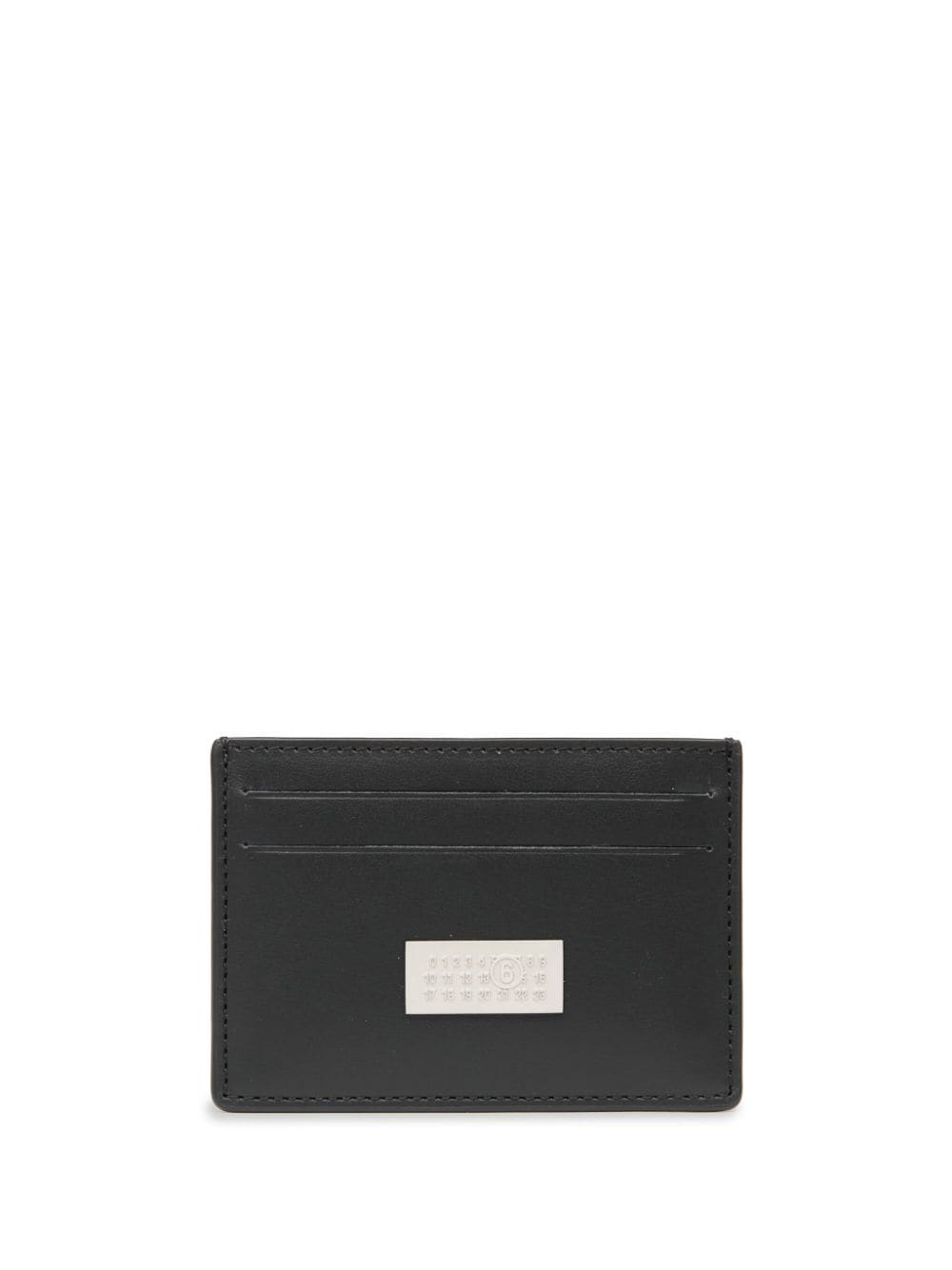 MM6 Maison Margiela Numeric leather cardholder - Black von MM6 Maison Margiela