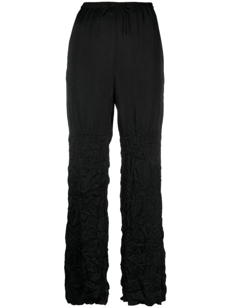 MM6 Maison Margiela drawstring-waist crinkled straight trousers - Black von MM6 Maison Margiela