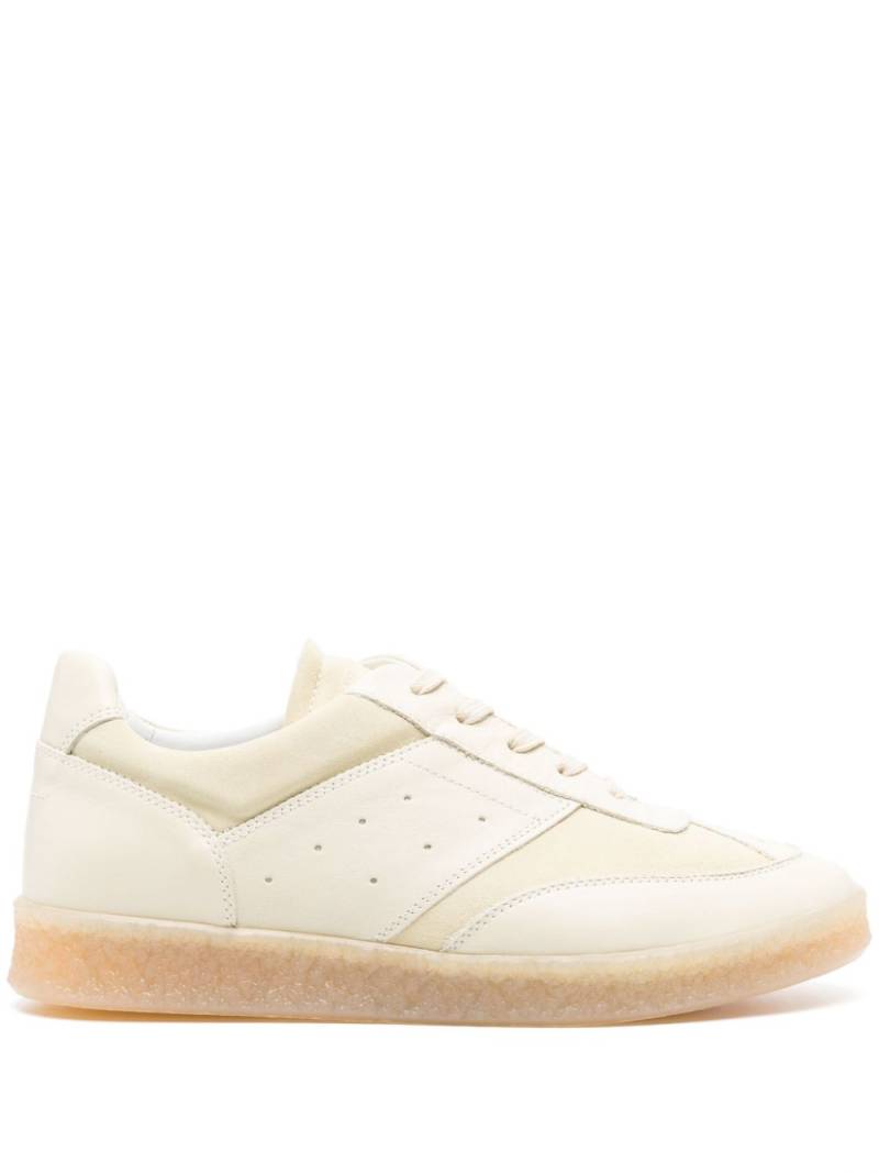 MM6 Maison Margiela Replica panelled leather sneakers - Neutrals von MM6 Maison Margiela