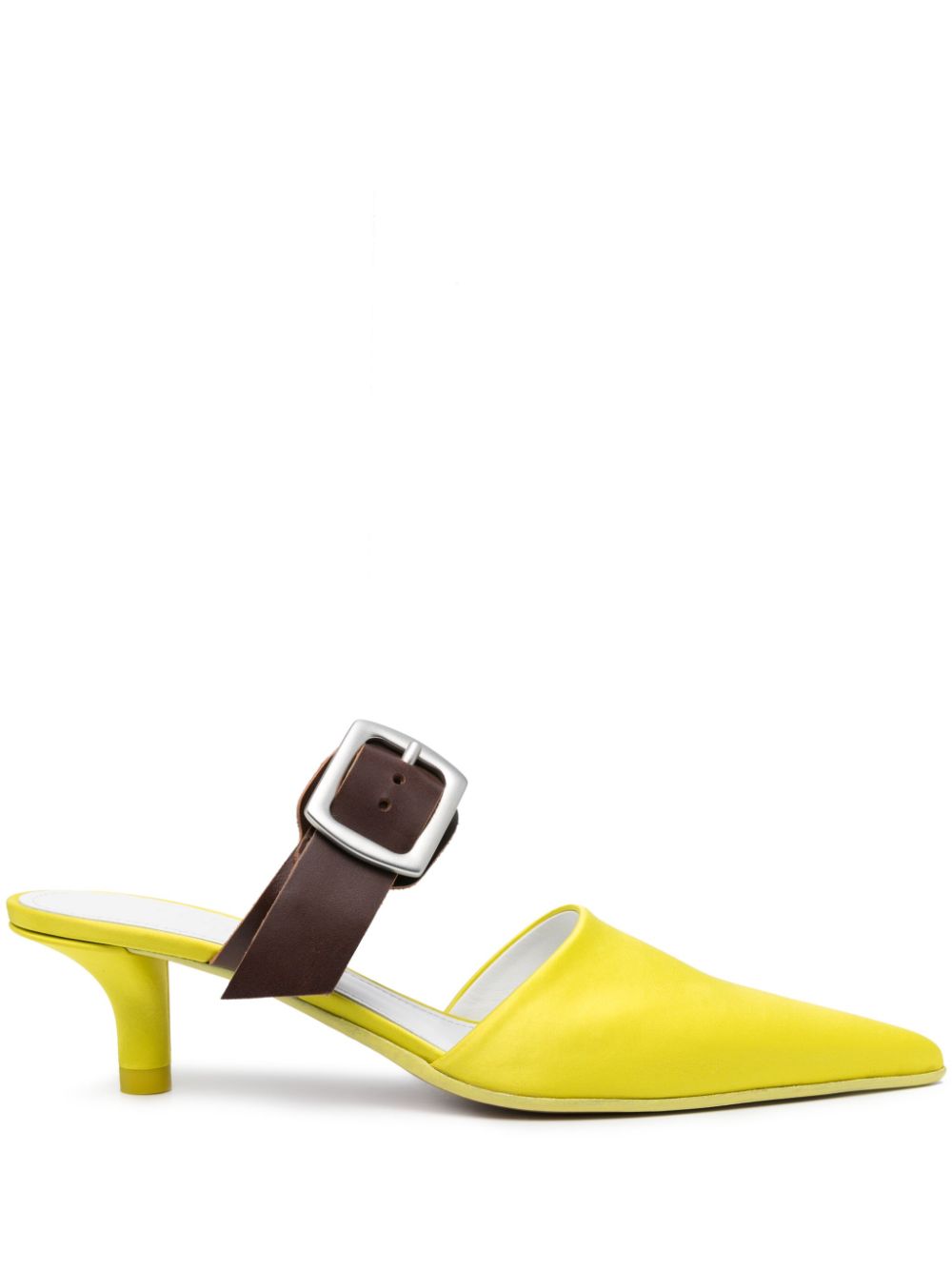 MM6 Maison Margiela Repurposed Belt 50mm leather mules - Yellow von MM6 Maison Margiela