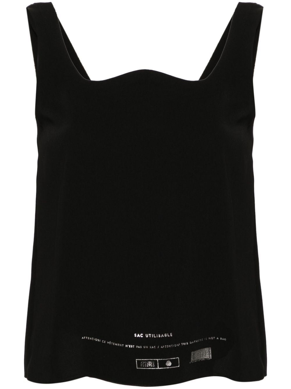 MM6 Maison Margiela Sac Utilisable-print technical jersey top - Black von MM6 Maison Margiela