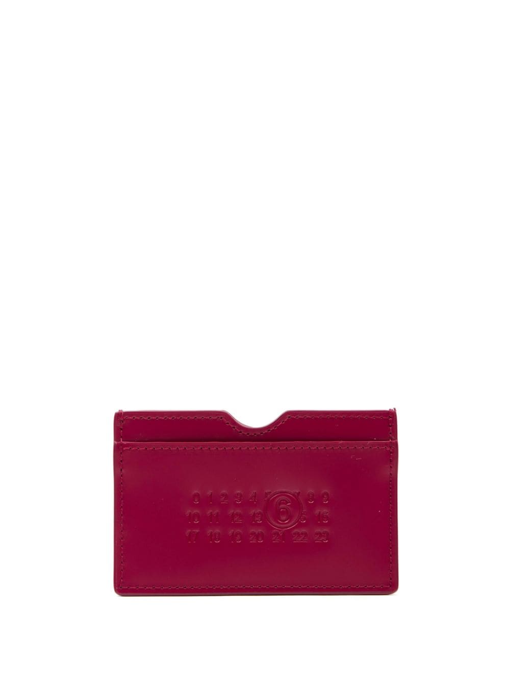 MM6 Maison Margiela Signature leather cardholder - Red von MM6 Maison Margiela