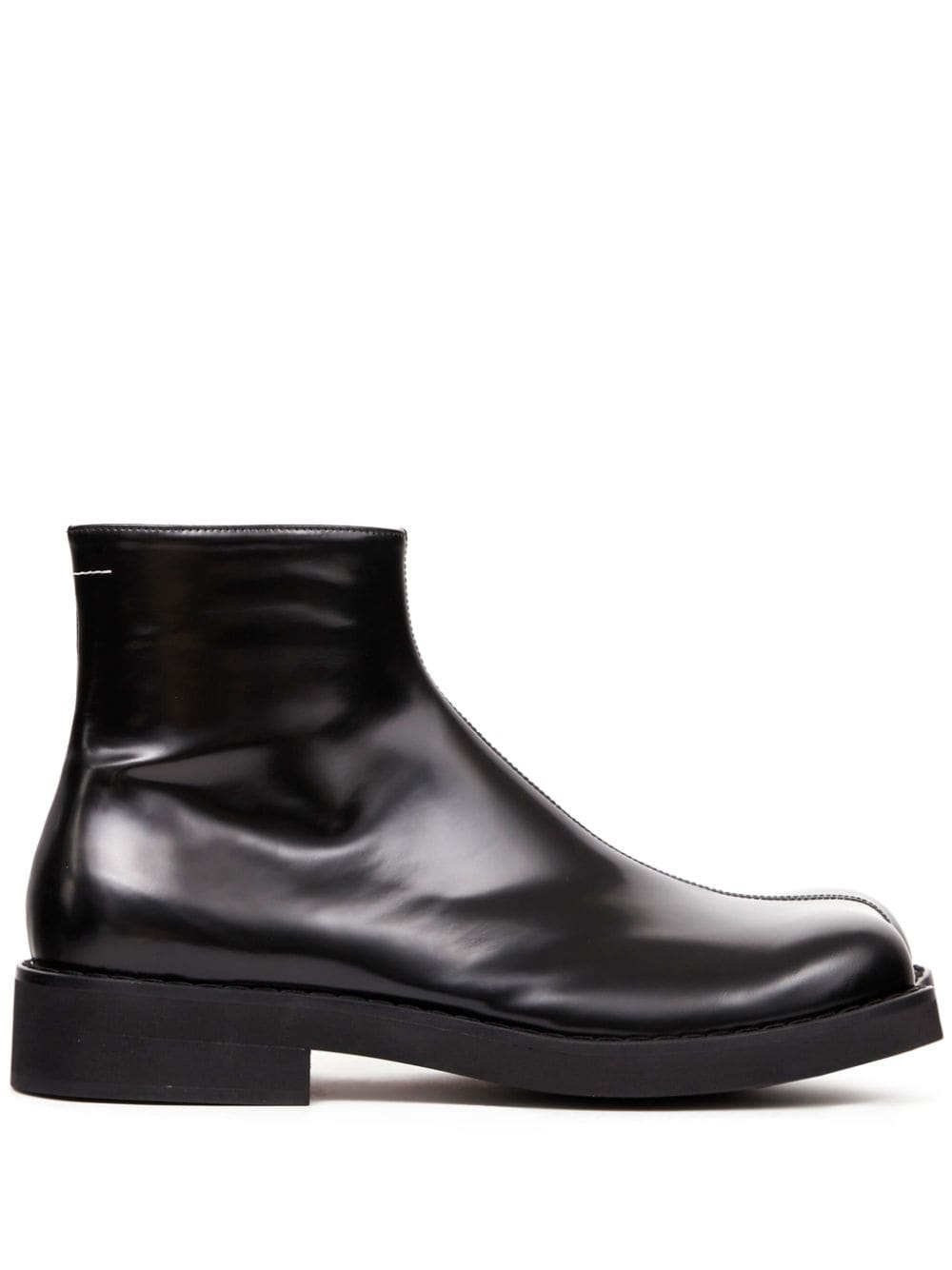 MM6 Maison Margiela Trunk leather ankle boots - Black von MM6 Maison Margiela