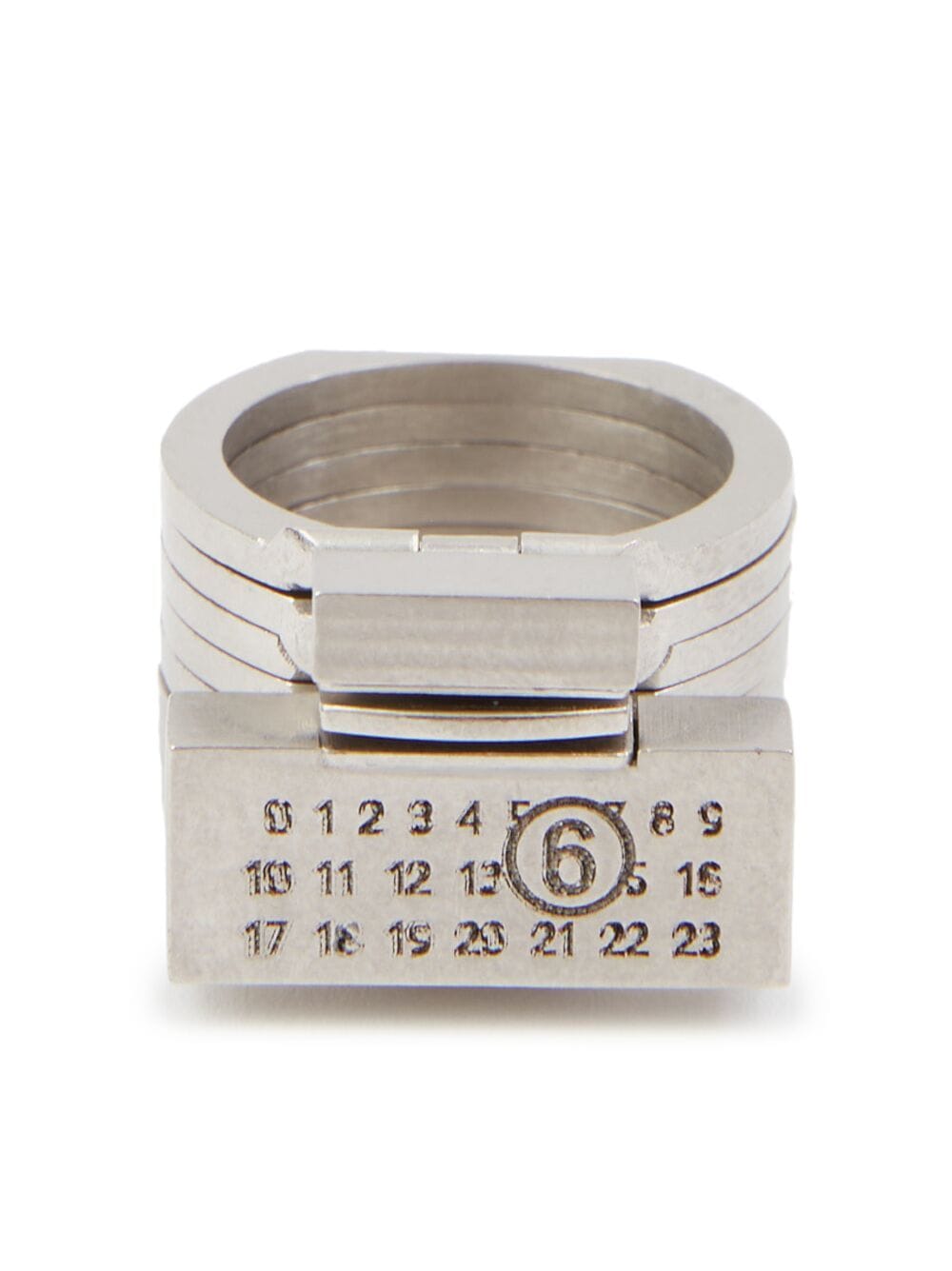 MM6 Maison Margiela Tubing logo-engraved ring - Silver von MM6 Maison Margiela