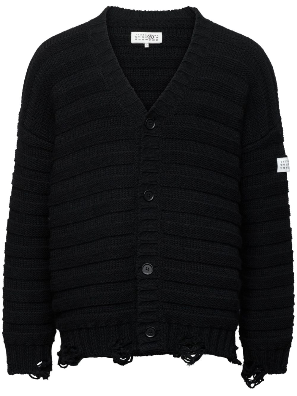 MM6 Maison Margiela V-neck knited cardigan - Black von MM6 Maison Margiela