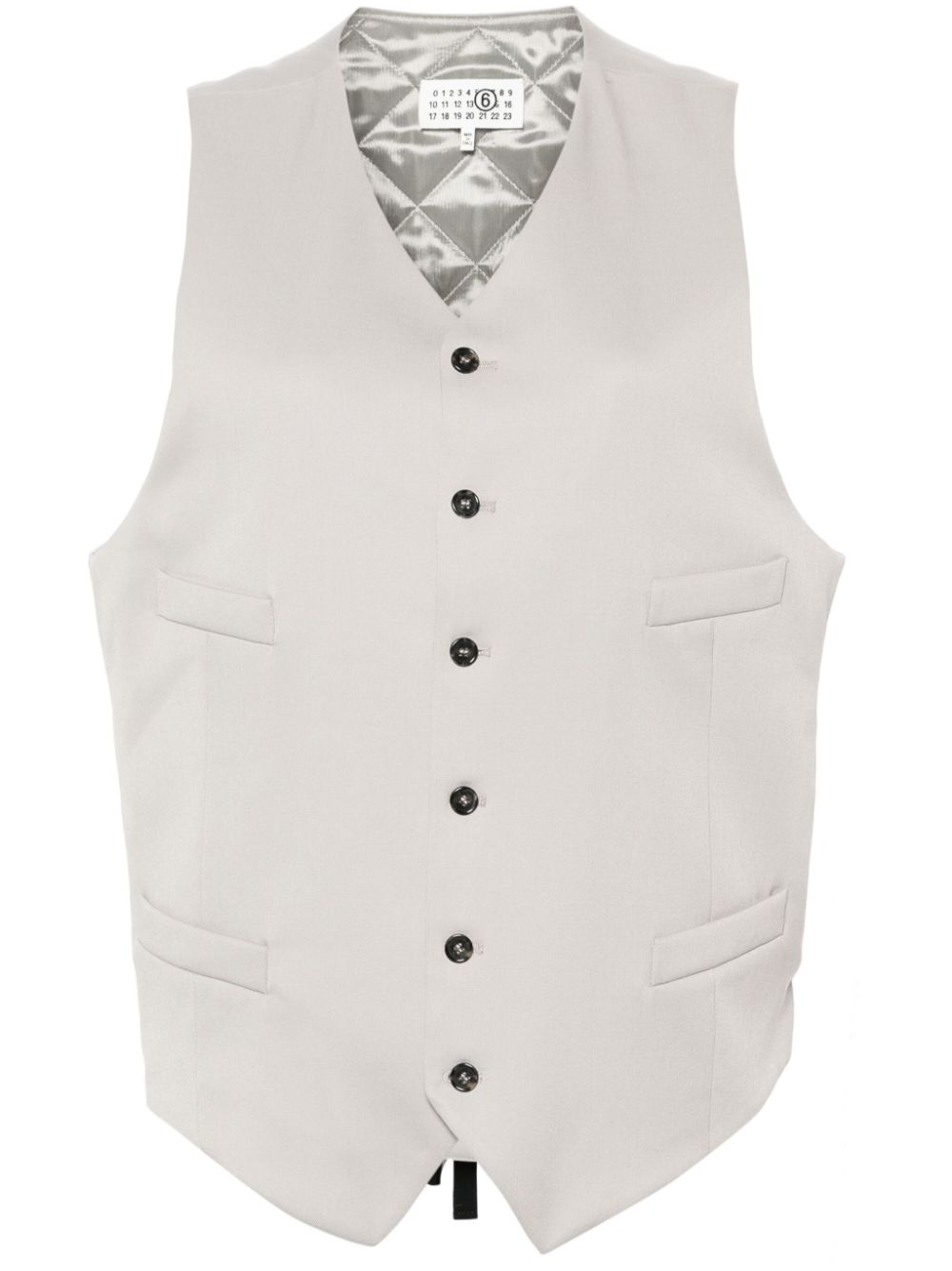 MM6 Maison Margiela V-neck padded waistcoat - Grey von MM6 Maison Margiela