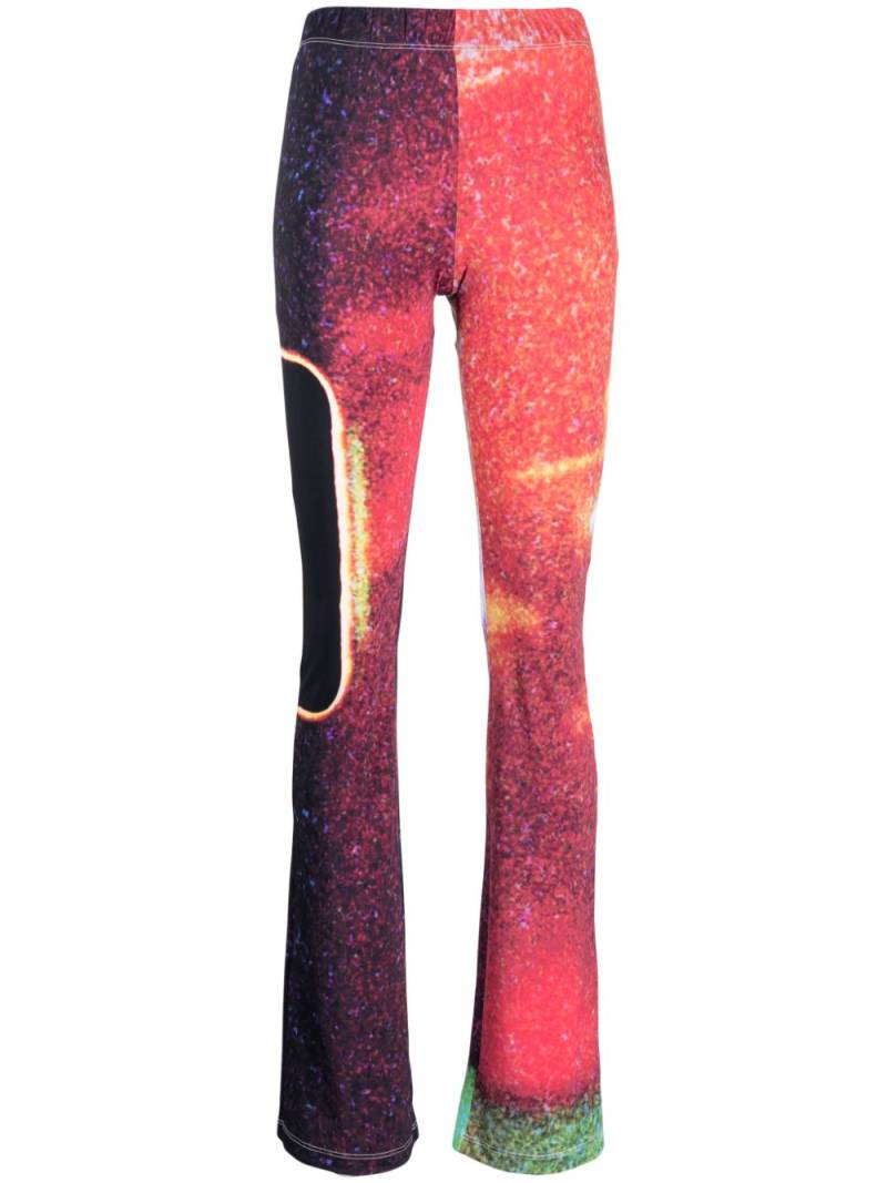 MM6 Maison Margiela abstract-pattern print flared trousers - Multicolour von MM6 Maison Margiela