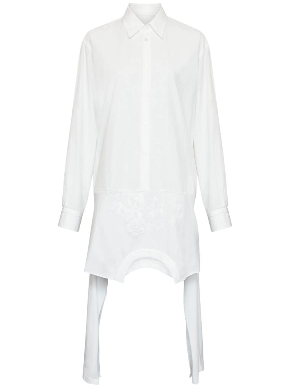 MM6 Maison Margiela asymmetric cotton shirt dress - White von MM6 Maison Margiela