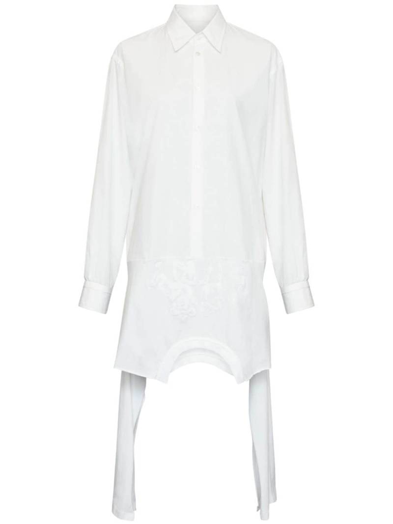 MM6 Maison Margiela asymmetric cotton shirt dress - White von MM6 Maison Margiela