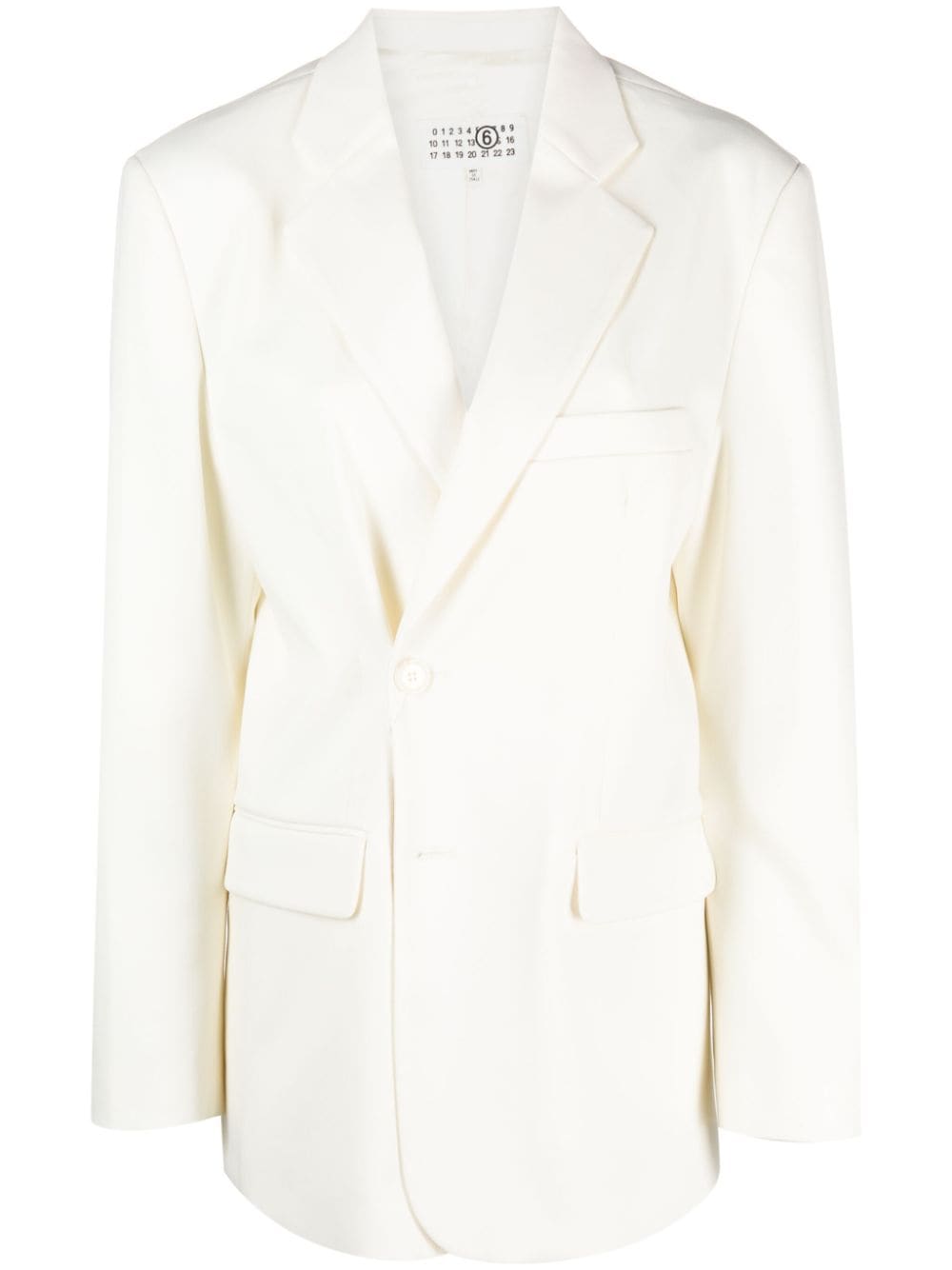 MM6 Maison Margiela asymmetric double-breasted blazer - White von MM6 Maison Margiela