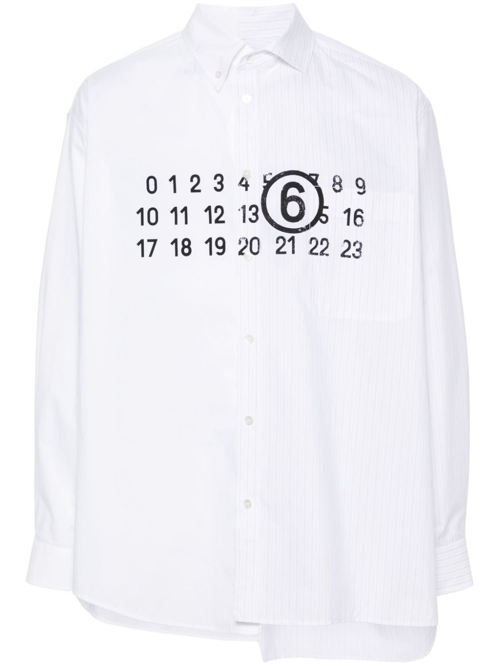 MM6 Maison Margiela asymmetric panelled shirt - White von MM6 Maison Margiela