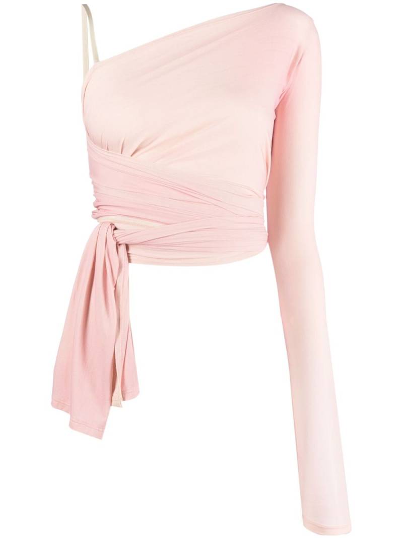 MM6 Maison Margiela asymmetric wraparound cropped top - Pink von MM6 Maison Margiela