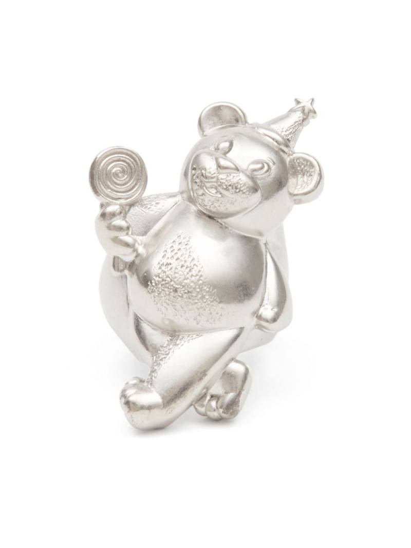 MM6 Maison Margiela bear-motif sculpted ring - Silver von MM6 Maison Margiela