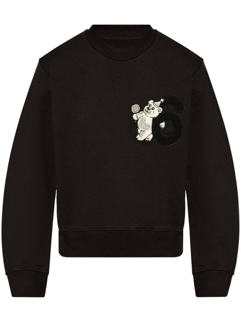 MM6 Maison Margiela bear-patch cotton sweatshirt - Black von MM6 Maison Margiela