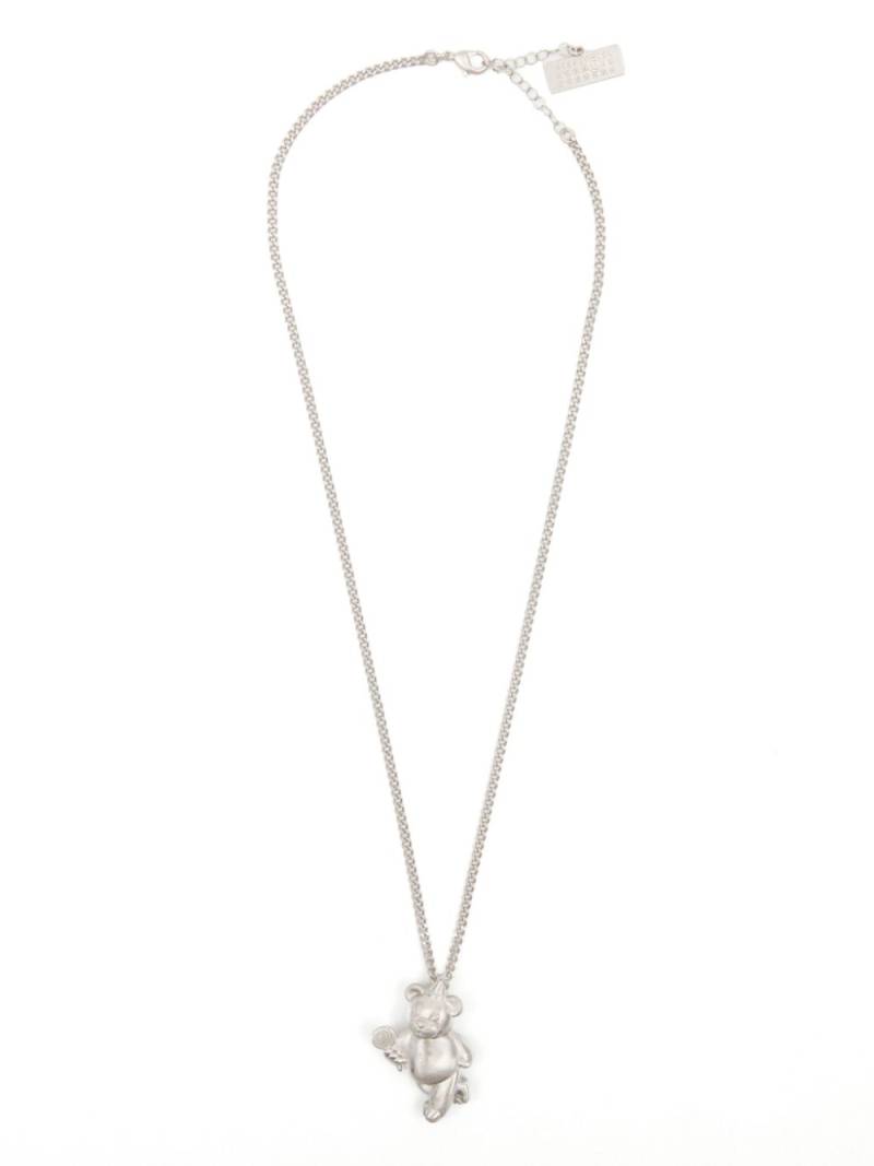 MM6 Maison Margiela bear-pendant necklace - Silver von MM6 Maison Margiela