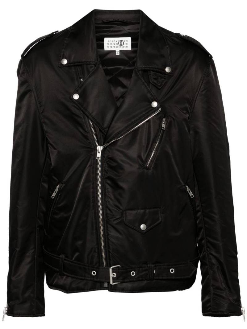 MM6 Maison Margiela belted padded biker jacket - Black von MM6 Maison Margiela