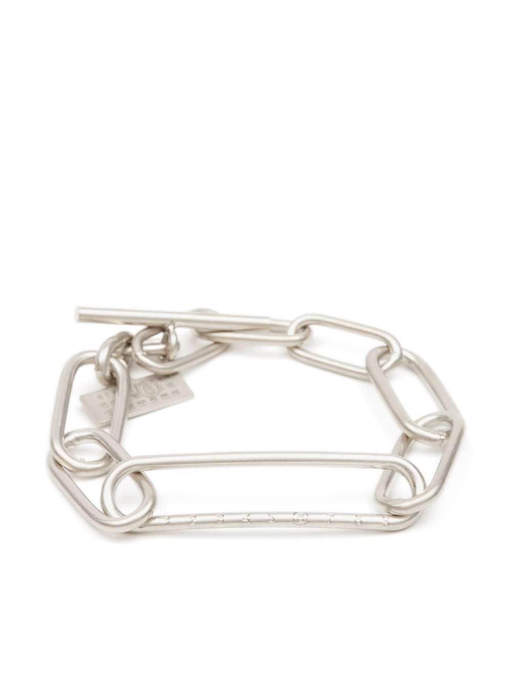 MM6 Maison Margiela chain-link logo-tag bracelet - Silver von MM6 Maison Margiela