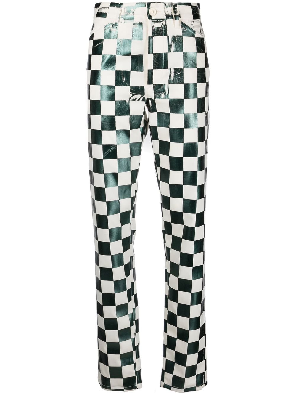 MM6 Maison Margiela checkerboard print trousers - Green von MM6 Maison Margiela