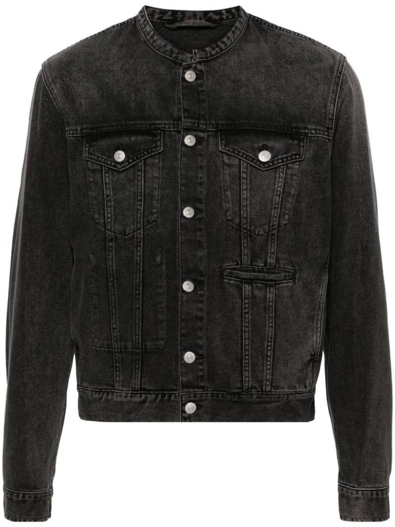 MM6 Maison Margiela collarless denim jacket - Grey von MM6 Maison Margiela