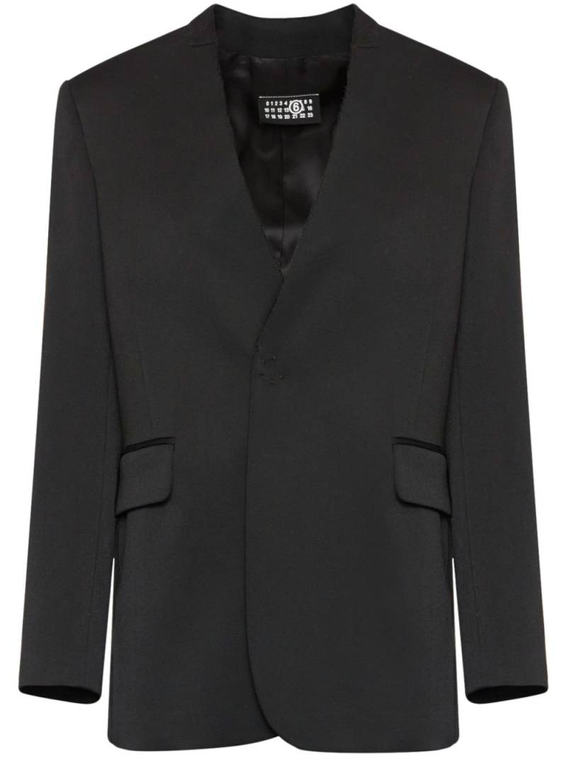 MM6 Maison Margiela collarless single-breasted blazer - Black von MM6 Maison Margiela