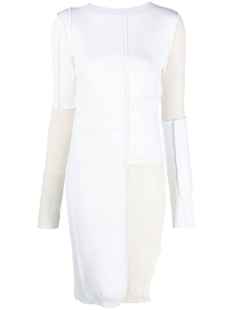 MM6 Maison Margiela colour-block exposed-seam midi dress - White von MM6 Maison Margiela