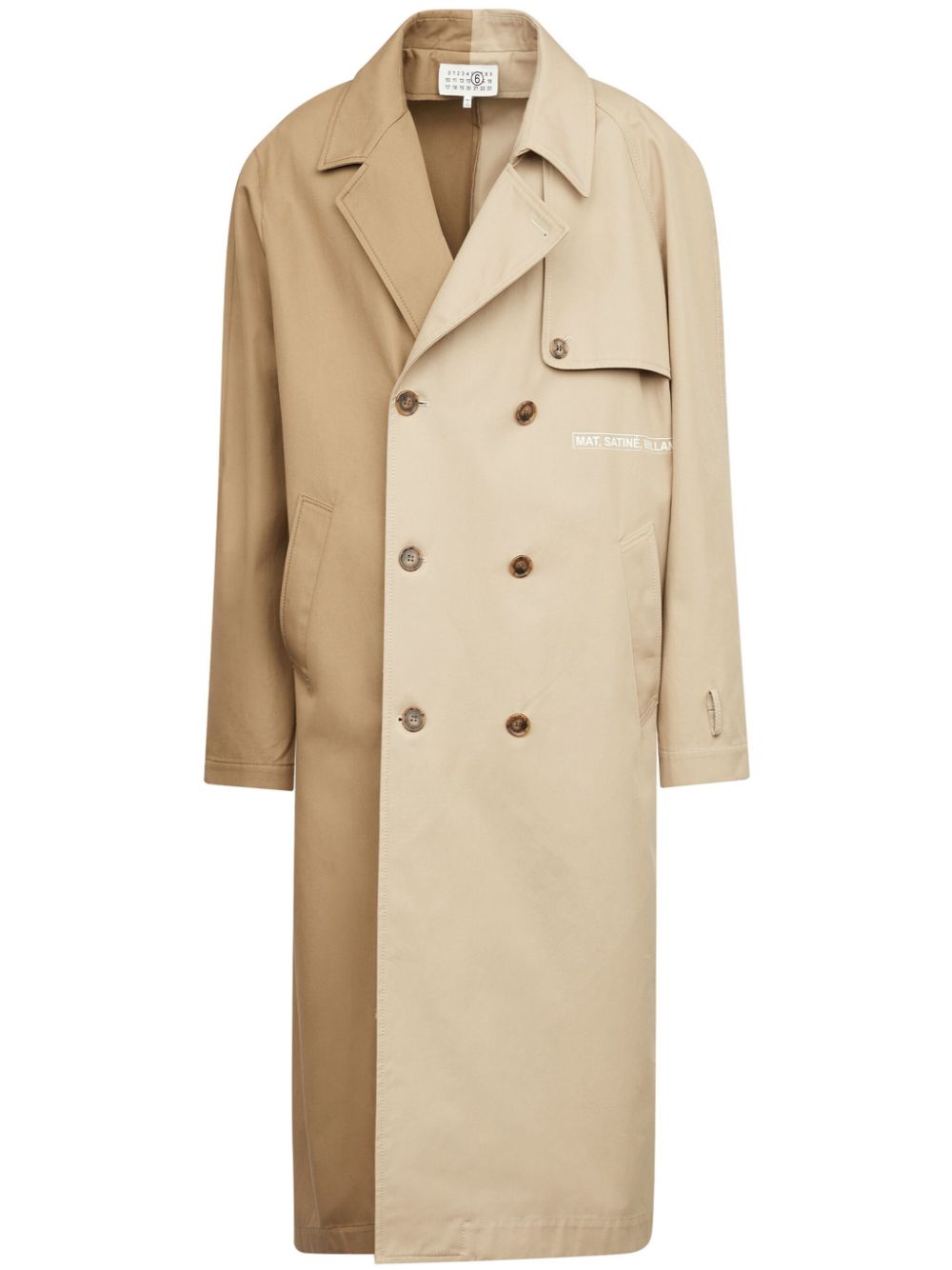 MM6 Maison Margiela colourblock trench coat - Neutrals von MM6 Maison Margiela