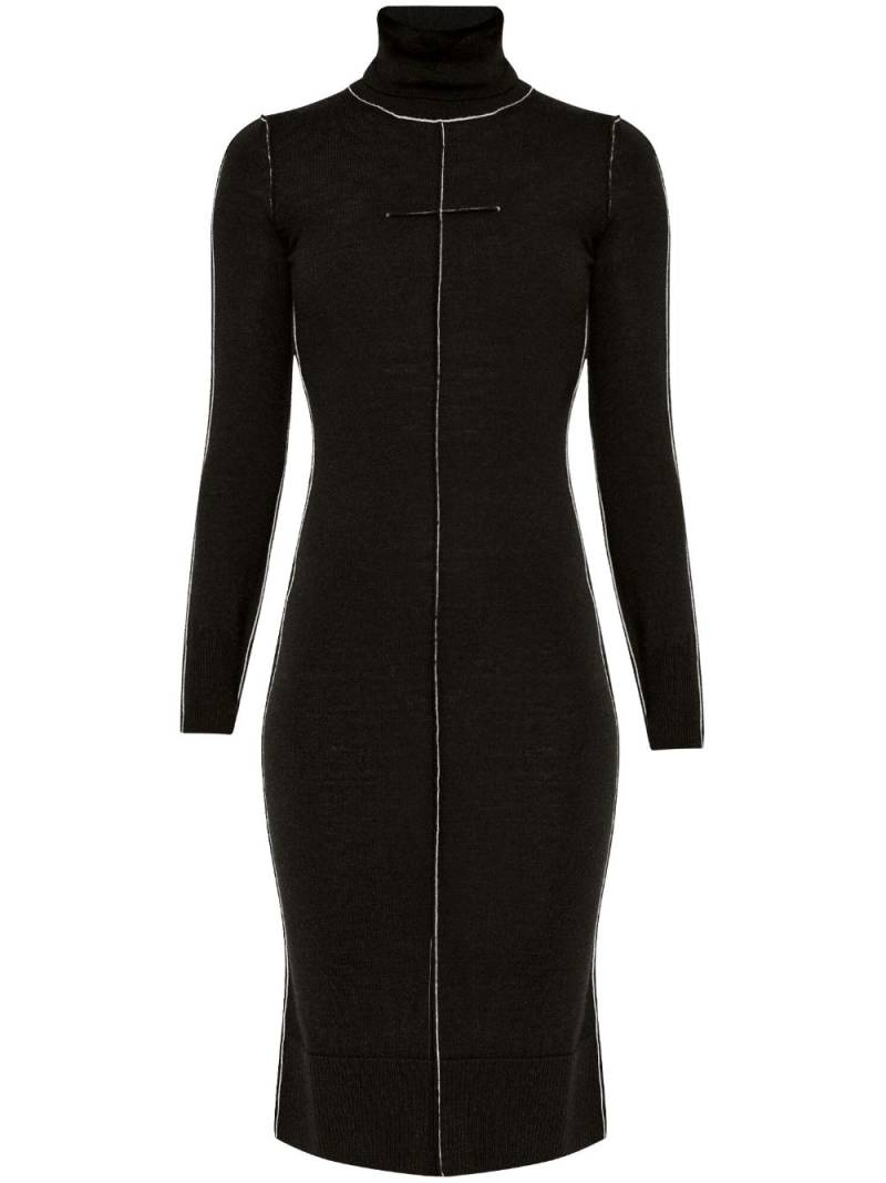 MM6 Maison Margiela contrast long-sleeved dress - Black von MM6 Maison Margiela