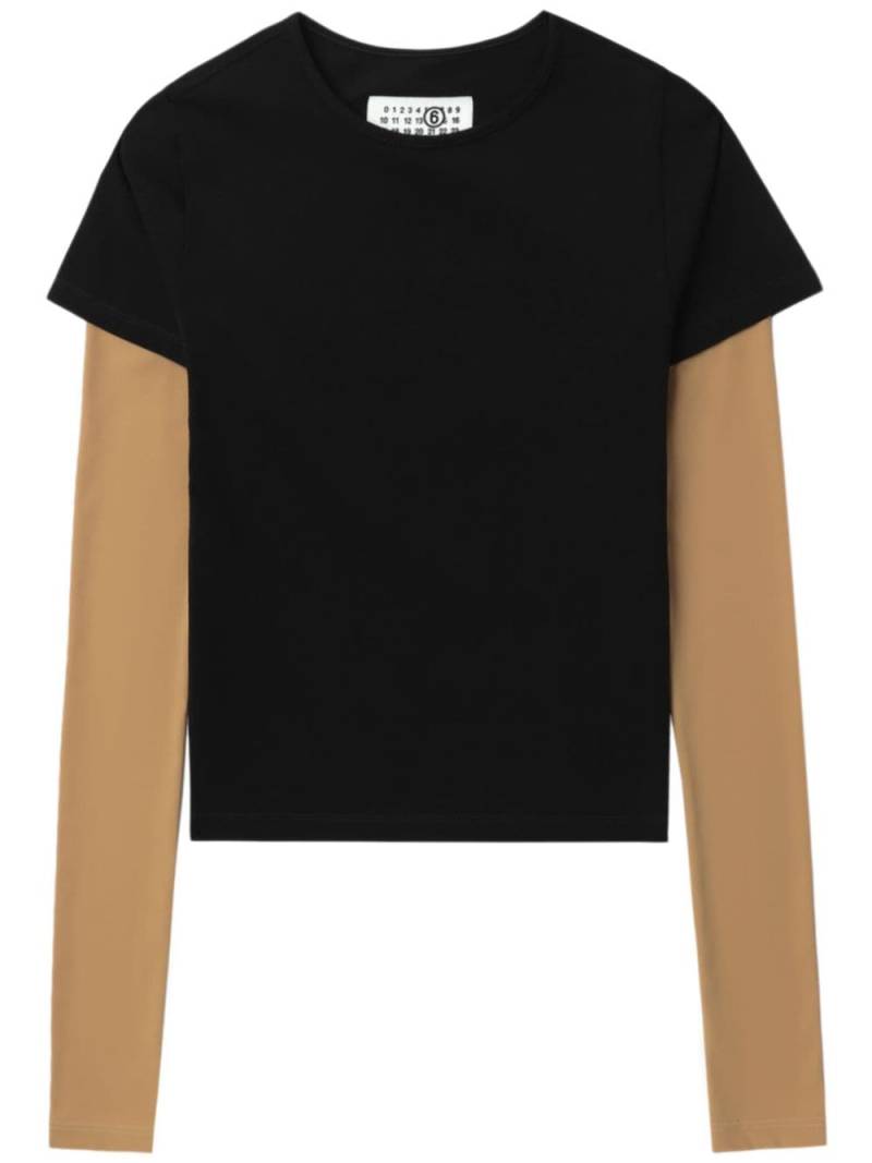 MM6 Maison Margiela contrasting sleeves t-shirt - Black von MM6 Maison Margiela