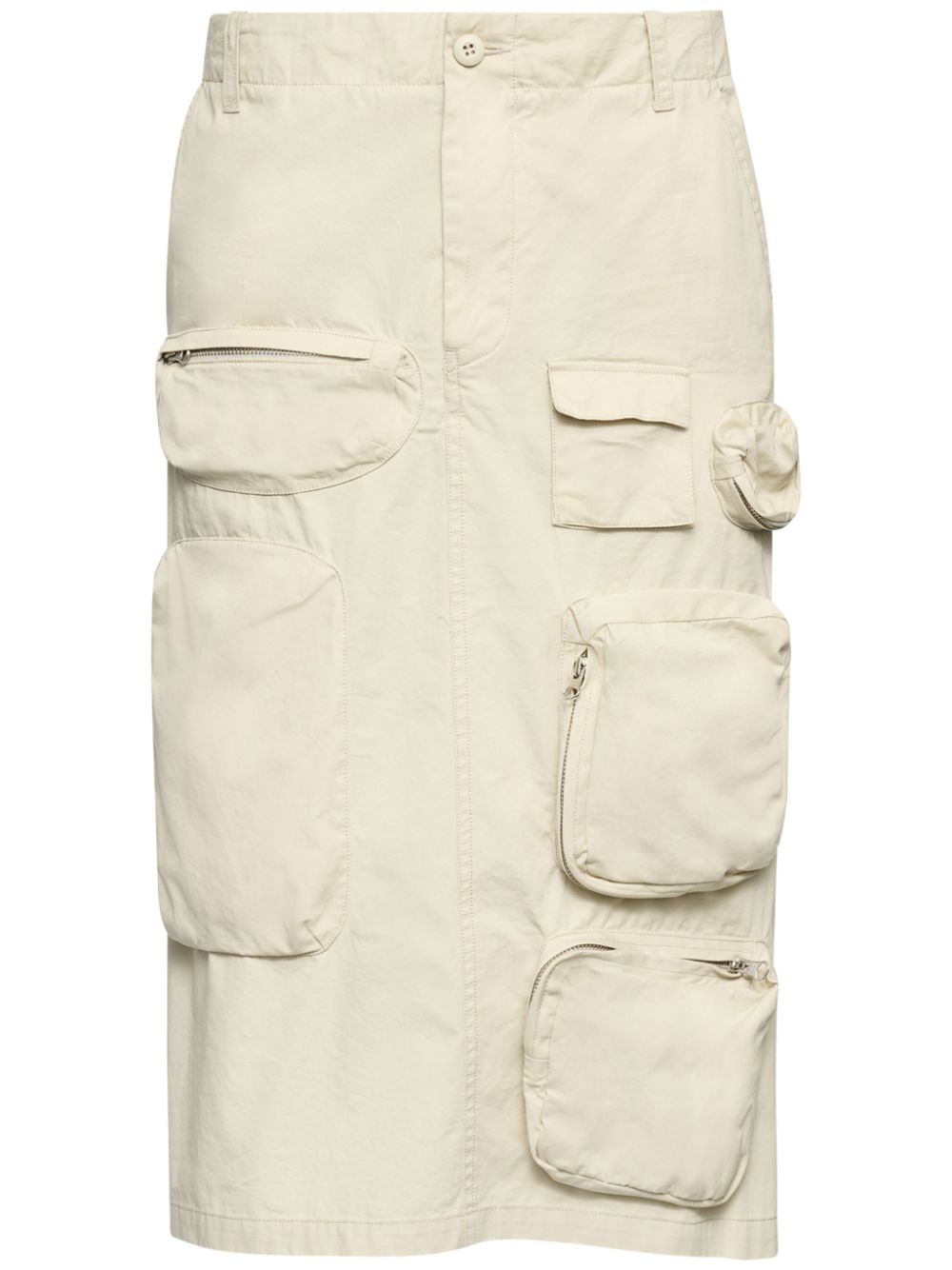 MM6 Maison Margiela cotton gabardine midi cargo skirt - White von MM6 Maison Margiela