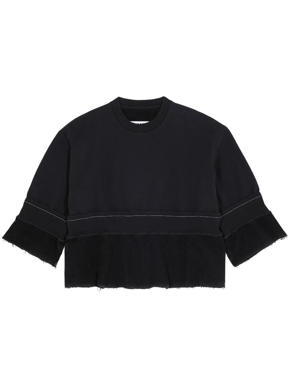 MM6 Maison Margiela cotton cropped sweatshirt - Black von MM6 Maison Margiela