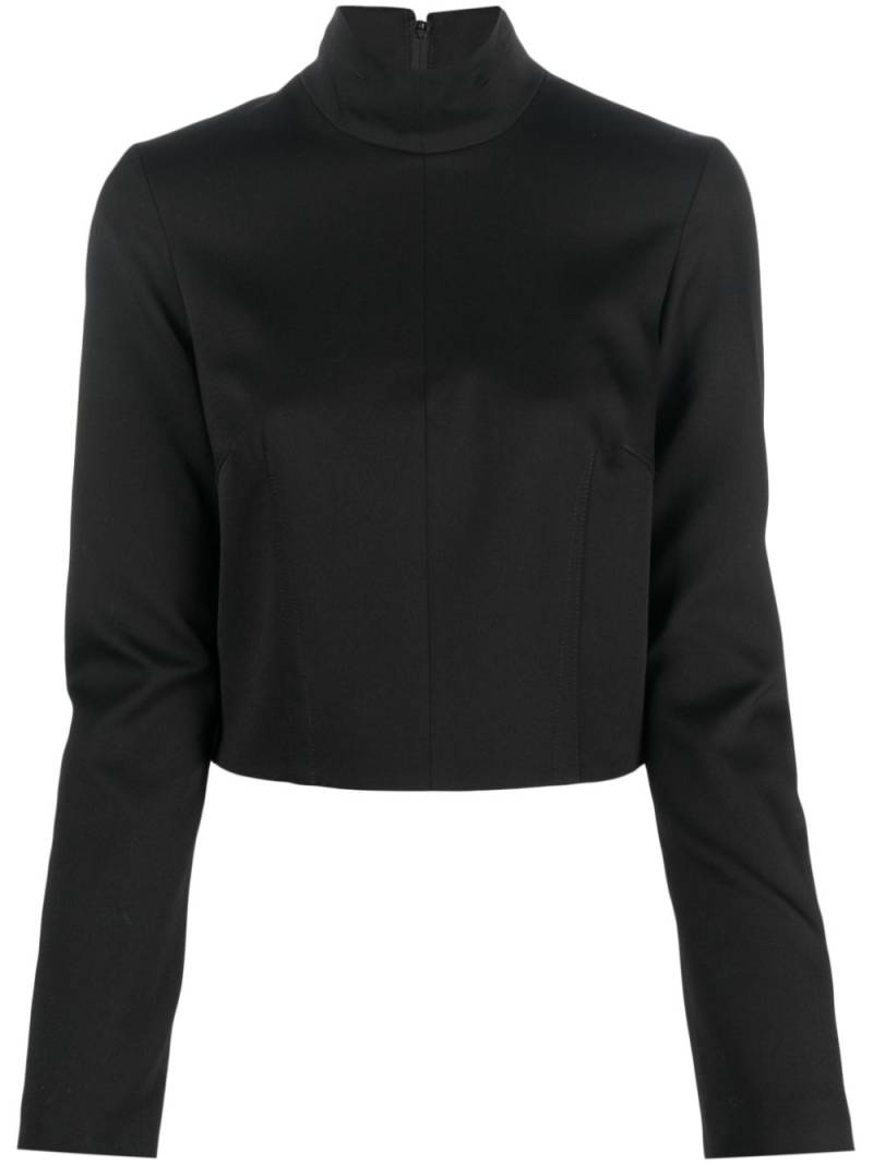 MM6 Maison Margiela cropped high neck blouse - Black von MM6 Maison Margiela