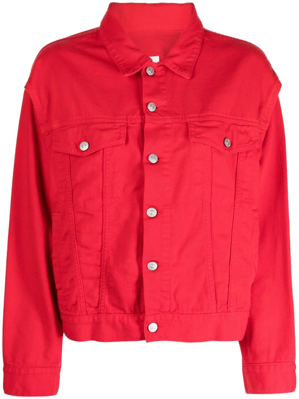 MM6 Maison Margiela cut-out denim jacket - Red von MM6 Maison Margiela