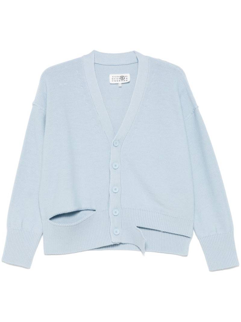 MM6 Maison Margiela cut-out detailed cardigan - Blue von MM6 Maison Margiela