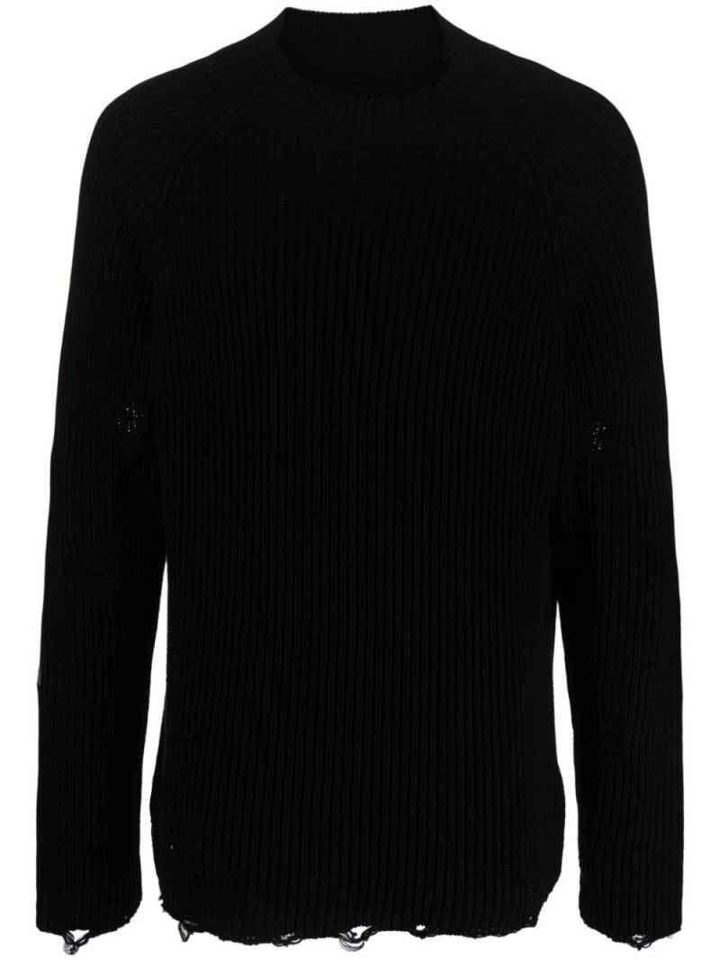 MM6 Maison Margiela distressed cotton jumper - Black von MM6 Maison Margiela