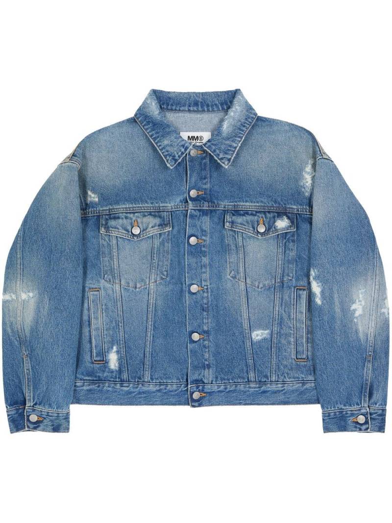 MM6 Maison Margiela distressed denim jacket - Blue von MM6 Maison Margiela