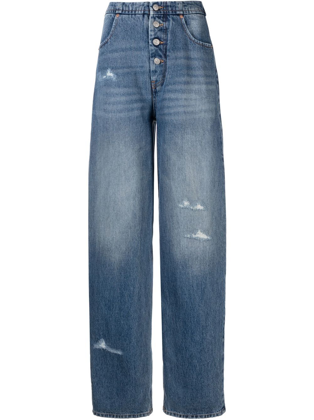 MM6 Maison Margiela distressed straight-leg jeans - Blue von MM6 Maison Margiela