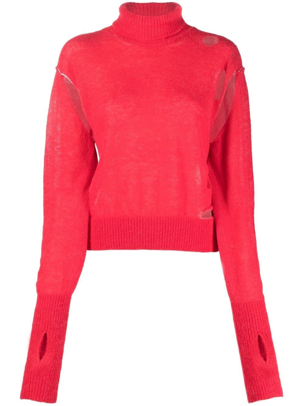 MM6 Maison Margiela distressed high-neck jumper - Pink von MM6 Maison Margiela